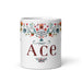 Ace Exclusive Name Art Piece Home Office Work Coffee Mug Mexican Spanish Pride Gift Cup One-Of-A-Kind Calligraphy White Glossy Mug | A21 Mexicada