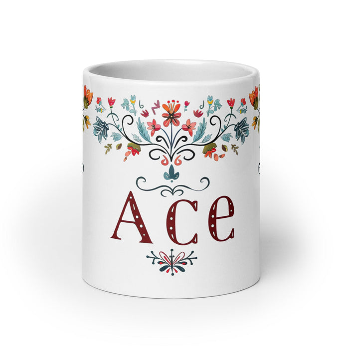 Ace Exclusive Name Art Piece Home Office Work Coffee Mug Mexican Spanish Pride Gift Cup One-Of-A-Kind Calligraphy White Glossy Mug | A21 Mexicada