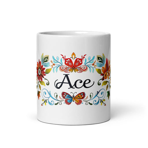 Ace Exclusive Name Art Piece Home Office Work Coffee Mug Mexican Spanish Pride Gift Cup One - Of - A - Kind Calligraphy White Glossy Mug | A22 - Mexicada