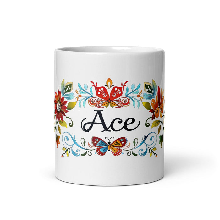 Ace Exclusive Name Art Piece Home Office Work Coffee Mug Mexican Spanish Pride Gift Cup One-Of-A-Kind Calligraphy White Glossy Mug | A22 Mexicada