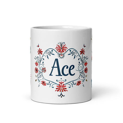 Ace Exclusive Name Art Piece Home Office Work Coffee Mug Mexican Spanish Pride Gift Cup One - Of - A - Kind Calligraphy White Glossy Mug | A23 - Mexicada