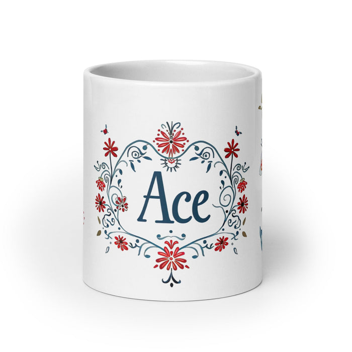 Ace Exclusive Name Art Piece Home Office Work Coffee Mug Mexican Spanish Pride Gift Cup One-Of-A-Kind Calligraphy White Glossy Mug | A23 Mexicada