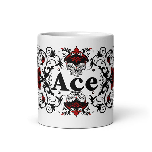 Ace Exclusive Name Art Piece Home Office Work Coffee Mug Mexican Spanish Pride Gift Cup One-Of-A-Kind Calligraphy White Glossy Mug | A25 Mexicada