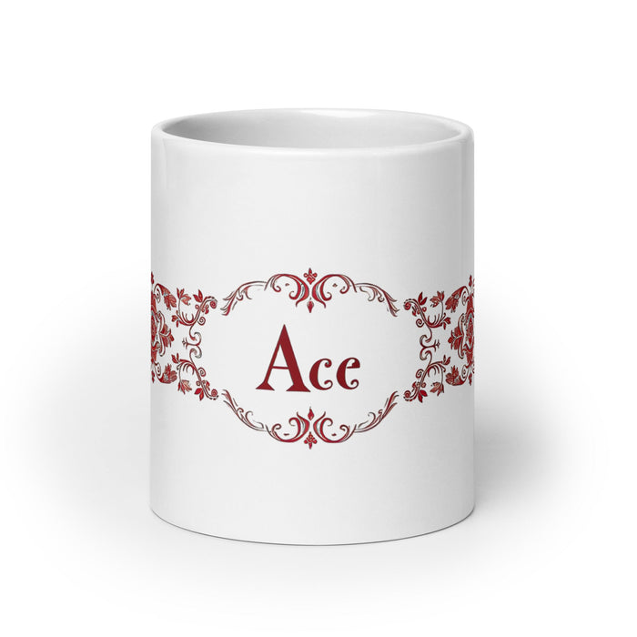 Ace Exclusive Name Art Piece Home Office Work Coffee Mug Mexican Spanish Pride Gift Cup One - Of - A - Kind Calligraphy White Glossy Mug | A26 - Mexicada