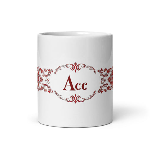 Ace Exclusive Name Art Piece Home Office Work Coffee Mug Mexican Spanish Pride Gift Cup One - Of - A - Kind Calligraphy White Glossy Mug | A26 - Mexicada