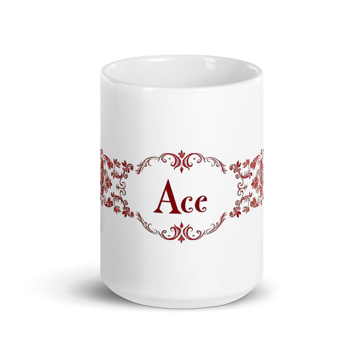 Ace Exclusive Name Art Piece Home Office Work Coffee Mug Mexican Spanish Pride Gift Cup One - Of - A - Kind Calligraphy White Glossy Mug | A26 - Mexicada