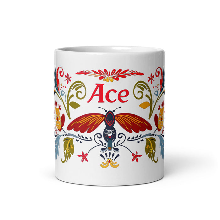 Ace Exclusive Name Art Piece Home Office Work Coffee Mug Mexican Spanish Pride Gift Cup One - Of - A - Kind Calligraphy White Glossy Mug | A3 - Mexicada