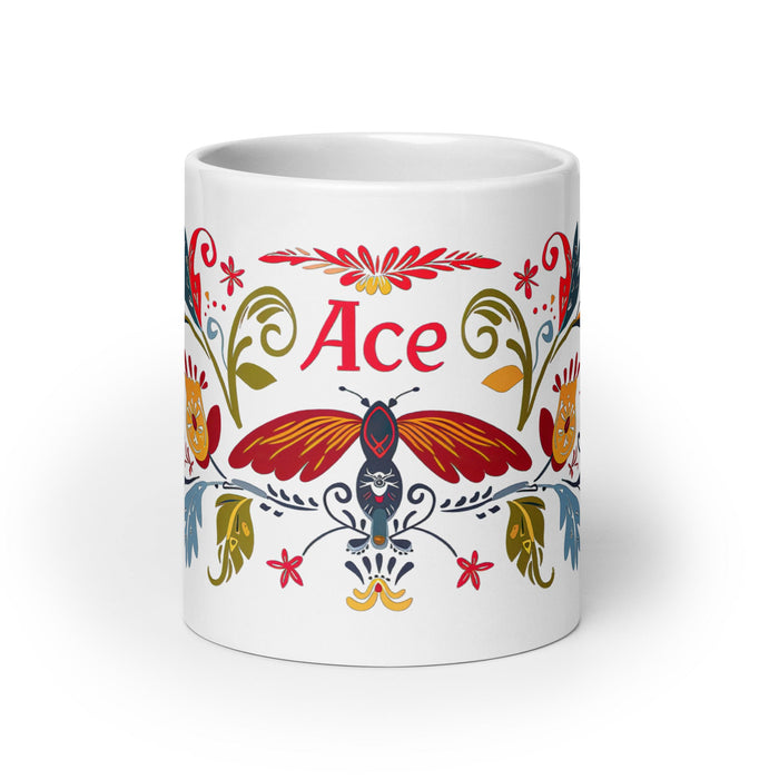 Ace Exclusive Name Art Piece Home Office Work Coffee Mug Mexican Spanish Pride Gift Cup One - Of - A - Kind Calligraphy White Glossy Mug | A3 - Mexicada