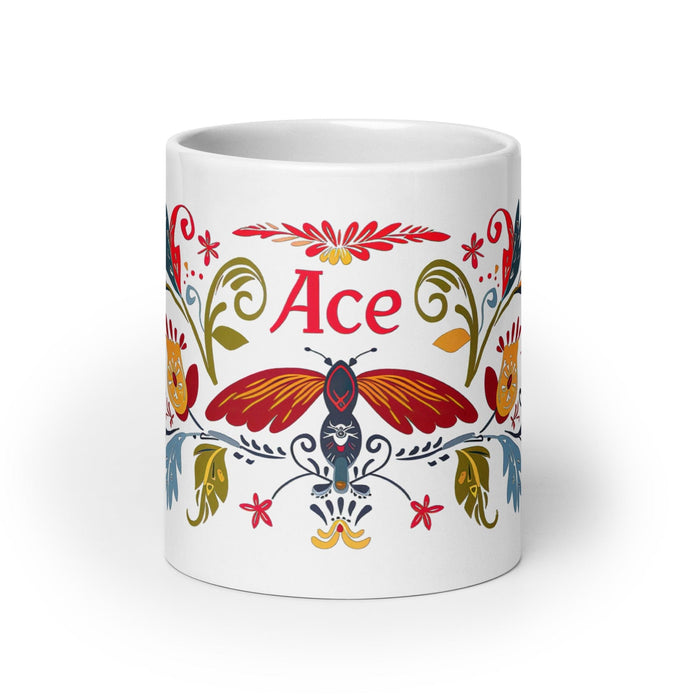 Ace Exclusive Name Art Piece Home Office Work Coffee Mug Mexican Spanish Pride Gift Cup One-Of-A-Kind Calligraphy White Glossy Mug | A3 Mexicada