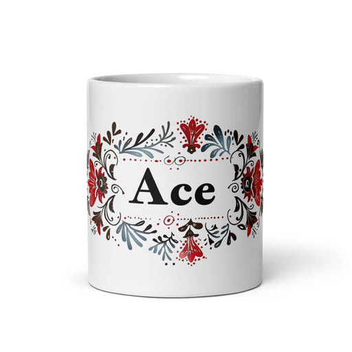 Ace Exclusive Name Art Piece Home Office Work Coffee Mug Mexican Spanish Pride Gift Cup One - Of - A - Kind Calligraphy White Glossy Mug | A4 - Mexicada