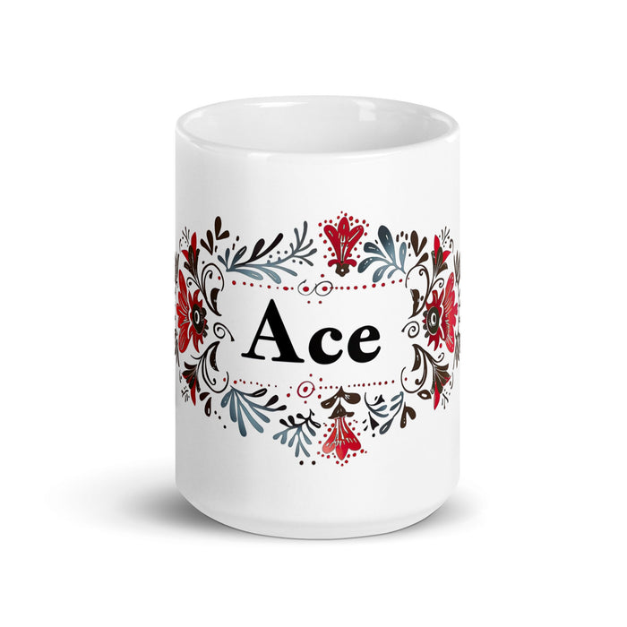 Ace Exclusive Name Art Piece Home Office Work Coffee Mug Mexican Spanish Pride Gift Cup One - Of - A - Kind Calligraphy White Glossy Mug | A4 - Mexicada