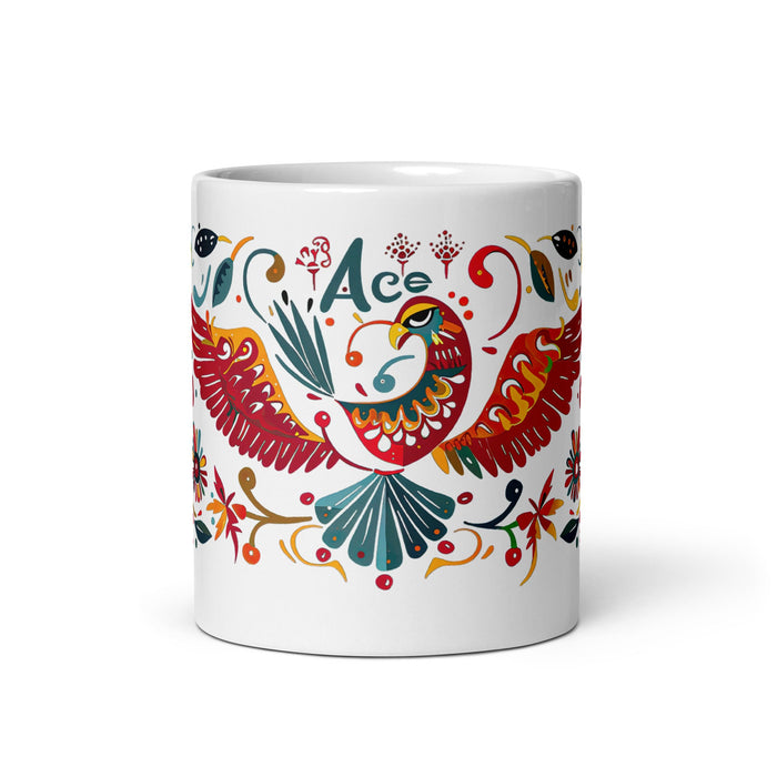 Ace Exclusive Name Art Piece Home Office Work Coffee Mug Mexican Spanish Pride Gift Cup One - Of - A - Kind Calligraphy White Glossy Mug | A5 - Mexicada