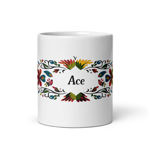 Ace Exclusive Name Art Piece Home Office Work Coffee Mug Mexican Spanish Pride Gift Cup One - Of - A - Kind Calligraphy White Glossy Mug | A6 - Mexicada