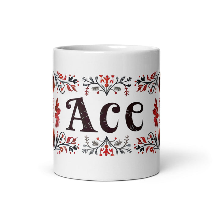 Ace Exclusive Name Art Piece Home Office Work Coffee Mug Mexican Spanish Pride Gift Cup One-Of-A-Kind Calligraphy White Glossy Mug | A7 Mexicada