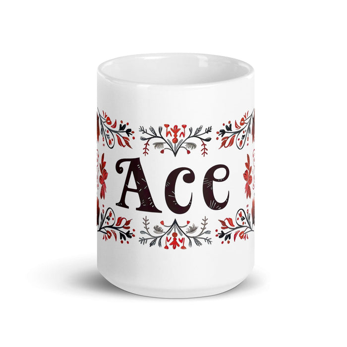 Ace Exclusive Name Art Piece Home Office Work Coffee Mug Mexican Spanish Pride Gift Cup One-Of-A-Kind Calligraphy White Glossy Mug | A7 Mexicada