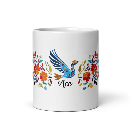 Ace Exclusive Name Art Piece Home Office Work Coffee Mug Mexican Spanish Pride Gift Cup One - Of - A - Kind Calligraphy White Glossy Mug | A8 - Mexicada