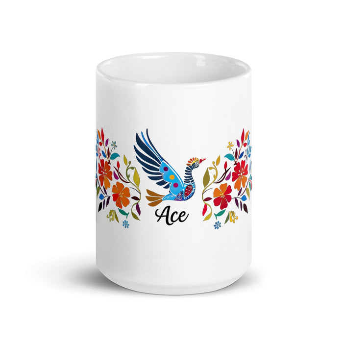 Ace Exclusive Name Art Piece Home Office Work Coffee Mug Mexican Spanish Pride Gift Cup One-Of-A-Kind Calligraphy White Glossy Mug | A8 Mexicada