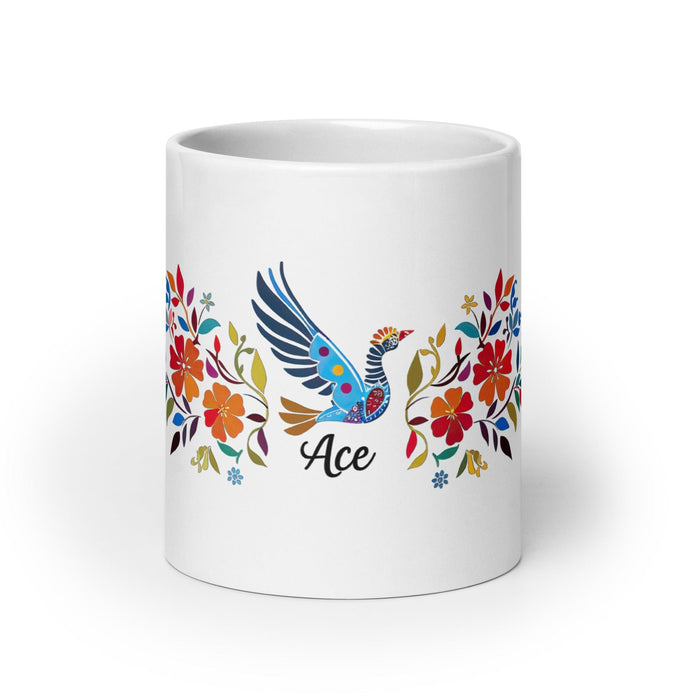 Ace Exclusive Name Art Piece Home Office Work Coffee Mug Mexican Spanish Pride Gift Cup One-Of-A-Kind Calligraphy White Glossy Mug | A8 Mexicada