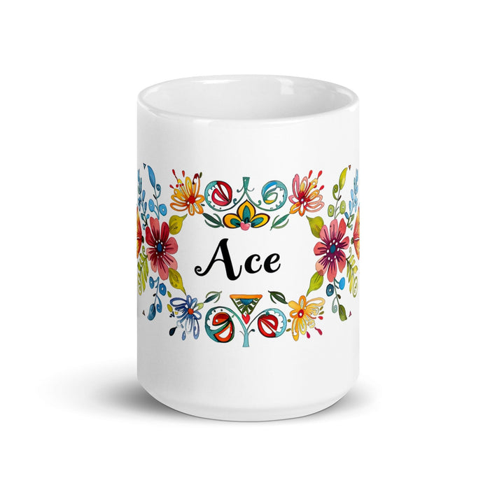 Ace Exclusive Name Art Piece Home Office Work Coffee Mug Mexican Spanish Pride Gift Cup One - Of - A - Kind Calligraphy White Glossy Mug | A9 - Mexicada