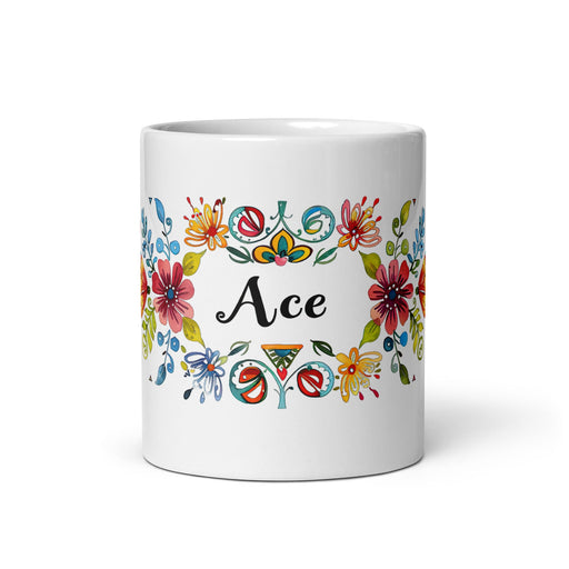 Ace Exclusive Name Art Piece Home Office Work Coffee Mug Mexican Spanish Pride Gift Cup One - Of - A - Kind Calligraphy White Glossy Mug | A9 - Mexicada