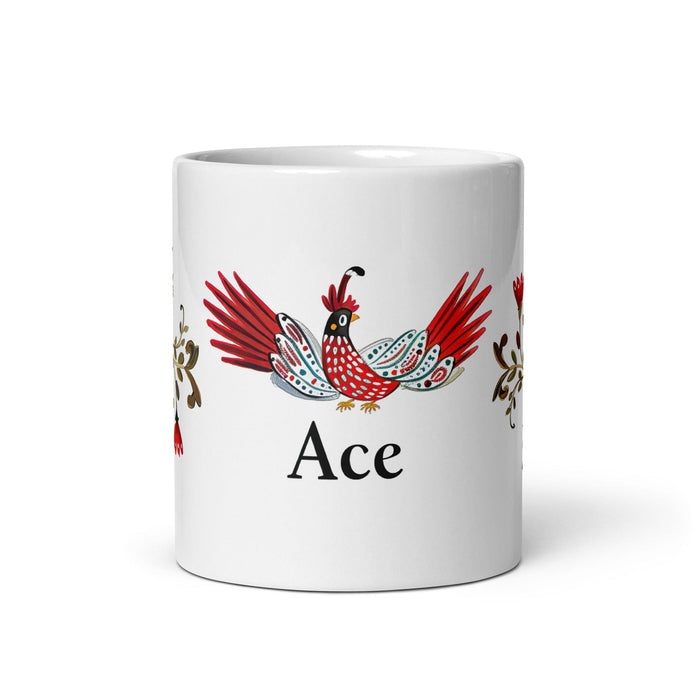 Ace Exclusive Name Art Piece Home Office Work Coffee Mug Mexican Spanish Pride Gift Cup One-Of-A-Kind Calligraphy White Glossy Mug | S1 Mexicada