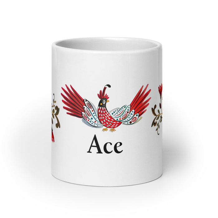 Ace Exclusive Name Art Piece Home Office Work Coffee Mug Mexican Spanish Pride Gift Cup One-Of-A-Kind Calligraphy White Glossy Mug | S1 Mexicada