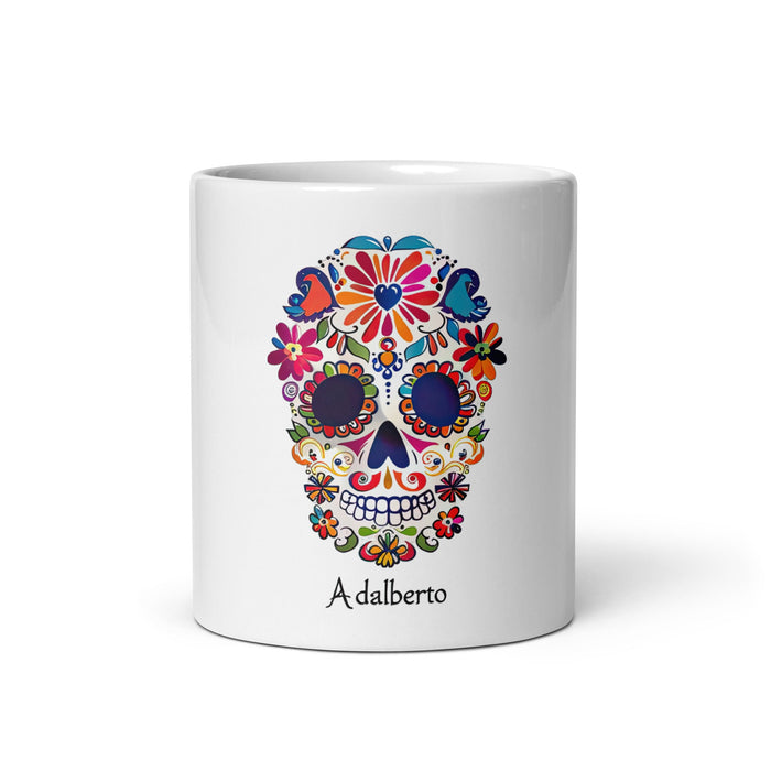 Adalberto Exclusive Name Art Piece Home Office Work Coffee Mug Mexican Spanish Pride Gift Cup One - Of - A - Kind Calligraphy White Glossy Mug | A1 - Mexicada