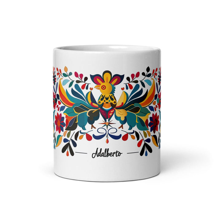 Adalberto Exclusive Name Art Piece Home Office Work Coffee Mug Mexican Spanish Pride Gift Cup One-Of-A-Kind Calligraphy White Glossy Mug | A2 Mexicada