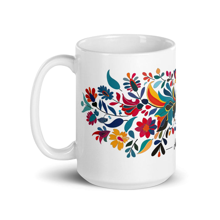 Adalberto Exclusive Name Art Piece Home Office Work Coffee Mug Mexican Spanish Pride Gift Cup One-Of-A-Kind Calligraphy White Glossy Mug | A2 Mexicada