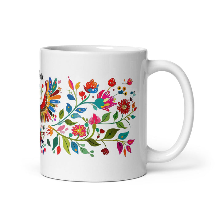 Adalberto Exclusive Name Art Piece Home Office Work Coffee Mug Mexican Spanish Pride Gift Cup One-Of-A-Kind Calligraphy White Glossy Mug | A3 Mexicada 11 oz