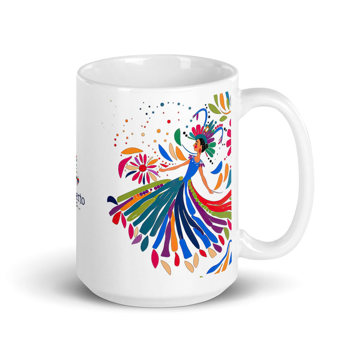 Adalberto Exclusive Name Art Piece Home Office Work Coffee Mug Mexican Spanish Pride Gift Cup One - Of - A - Kind Calligraphy White Glossy Mug | A6 - Mexicada