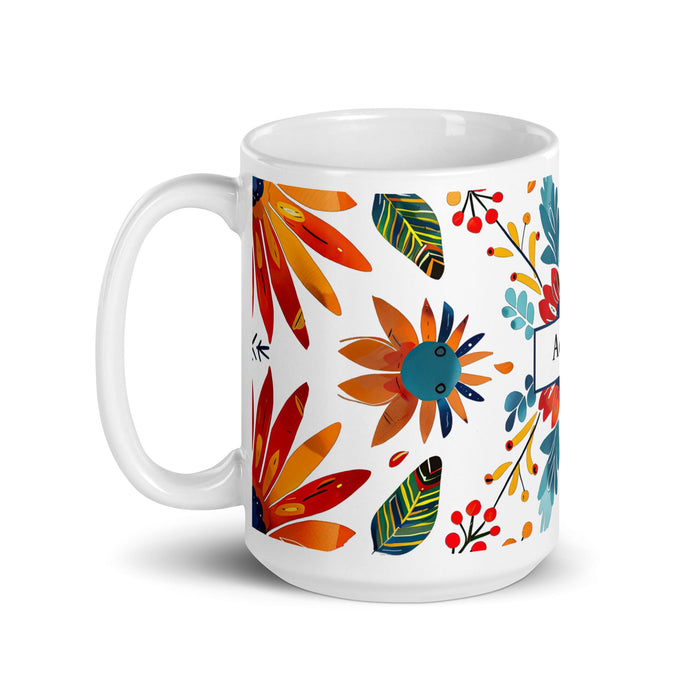 Adán Exclusive Name Art Piece Home Office Work Coffee Mug Mexican Spanish Pride Gift Cup One - Of - A - Kind Calligraphy White Glossy Mug | A1 - Mexicada