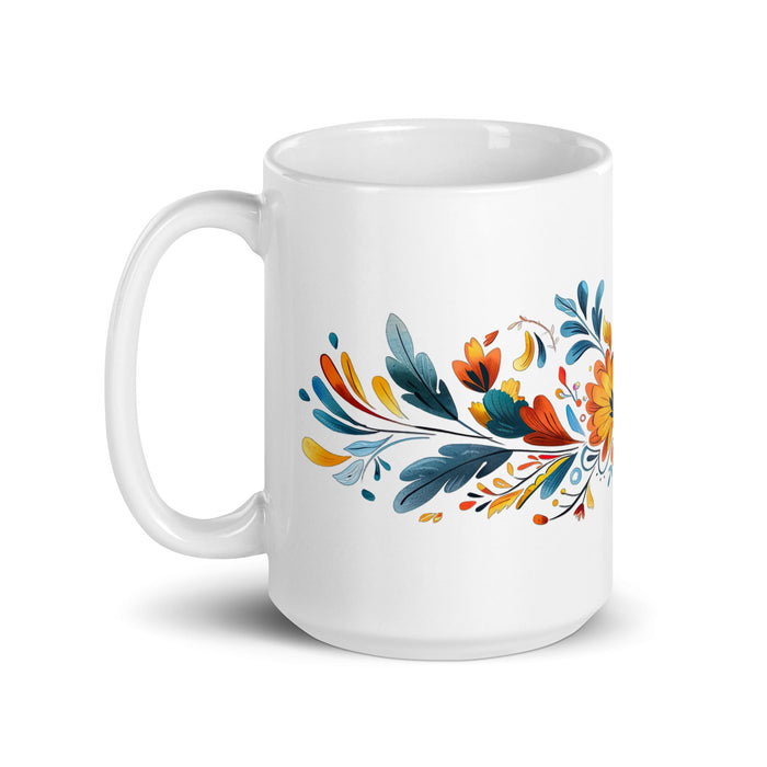 Adán Exclusive Name Art Piece Home Office Work Coffee Mug Mexican Spanish Pride Gift Cup One - Of - A - Kind Calligraphy White Glossy Mug | A11 - Mexicada