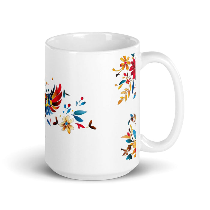 Adán Exclusive Name Art Piece Home Office Work Coffee Mug Mexican Spanish Pride Gift Cup One-Of-A-Kind Calligraphy White Glossy Mug | A12 Mexicada 15 oz