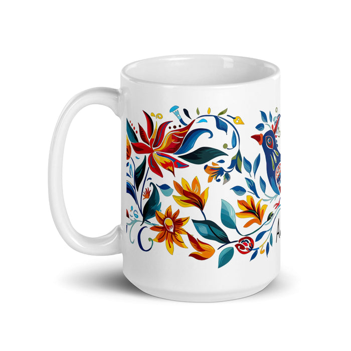 Adán Exclusive Name Art Piece Home Office Work Coffee Mug Mexican Spanish Pride Gift Cup One - Of - A - Kind Calligraphy White Glossy Mug | A14 - Mexicada