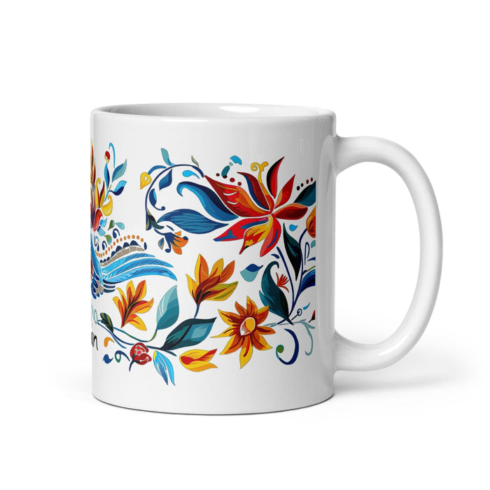 Adán Exclusive Name Art Piece Home Office Work Coffee Mug Mexican Spanish Pride Gift Cup One-Of-A-Kind Calligraphy White Glossy Mug | A14 Mexicada 11 oz