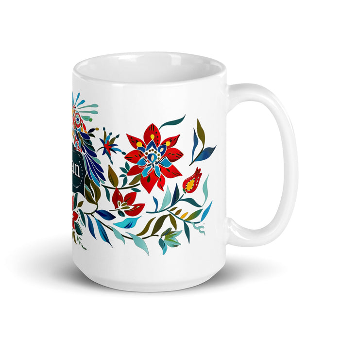 Adán Exclusive Name Art Piece Home Office Work Coffee Mug Mexican Spanish Pride Gift Cup One - Of - A - Kind Calligraphy White Glossy Mug | A15 - Mexicada