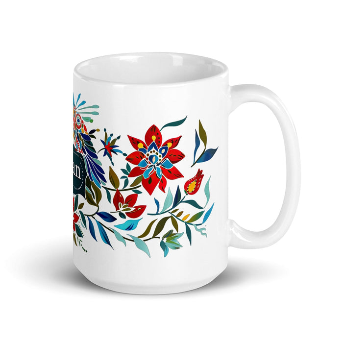 Adán Exclusive Name Art Piece Home Office Work Coffee Mug Mexican Spanish Pride Gift Cup One-Of-A-Kind Calligraphy White Glossy Mug | A15 Mexicada 15 oz