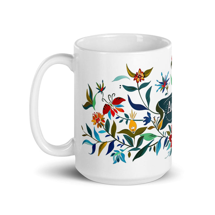 Adán Exclusive Name Art Piece Home Office Work Coffee Mug Mexican Spanish Pride Gift Cup One-Of-A-Kind Calligraphy White Glossy Mug | A15 Mexicada