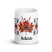 Adán Exclusive Name Art Piece Home Office Work Coffee Mug Mexican Spanish Pride Gift Cup One - Of - A - Kind Calligraphy White Glossy Mug | A17 - Mexicada