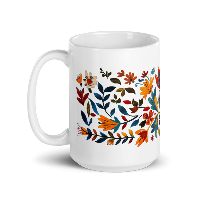 Adán Exclusive Name Art Piece Home Office Work Coffee Mug Mexican Spanish Pride Gift Cup One - Of - A - Kind Calligraphy White Glossy Mug | A18 - Mexicada