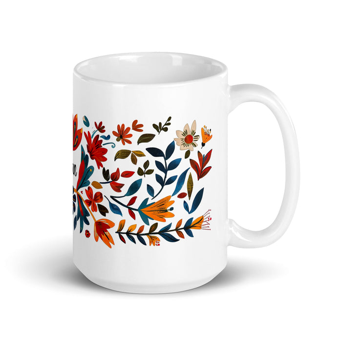 Adán Exclusive Name Art Piece Home Office Work Coffee Mug Mexican Spanish Pride Gift Cup One - Of - A - Kind Calligraphy White Glossy Mug | A18 - Mexicada