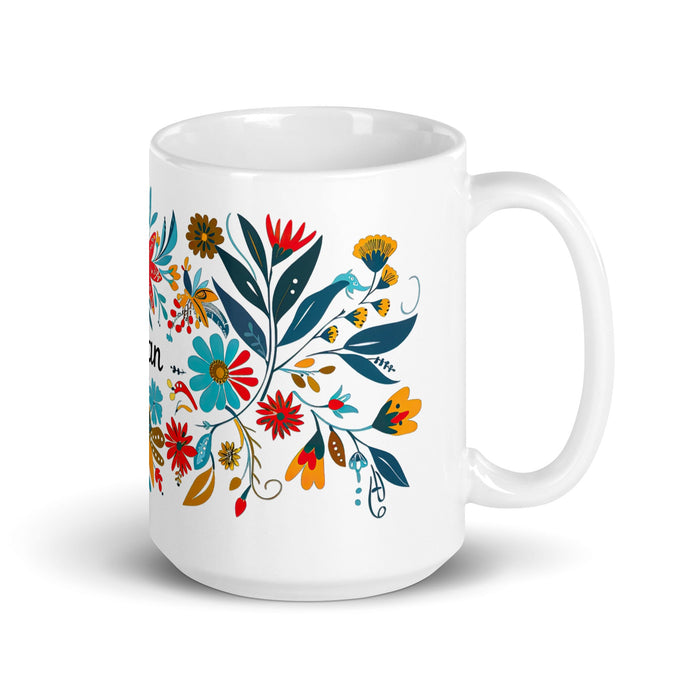 Adán Exclusive Name Art Piece Home Office Work Coffee Mug Mexican Spanish Pride Gift Cup One - Of - A - Kind Calligraphy White Glossy Mug | A19 - Mexicada