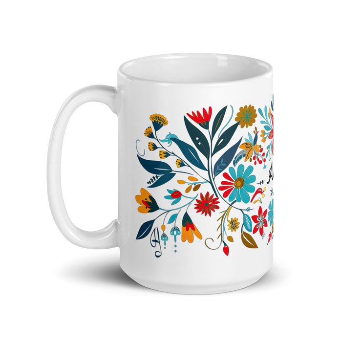 Adán Exclusive Name Art Piece Home Office Work Coffee Mug Mexican Spanish Pride Gift Cup One - Of - A - Kind Calligraphy White Glossy Mug | A19 - Mexicada