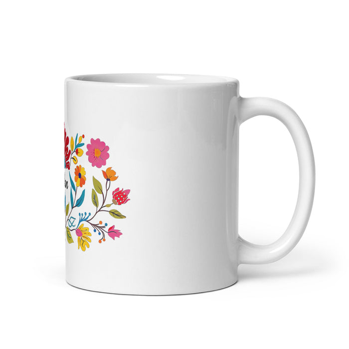 Adán Exclusive Name Art Piece Home Office Work Coffee Mug Mexican Spanish Pride Gift Cup One - Of - A - Kind Calligraphy White Glossy Mug | A20 - Mexicada