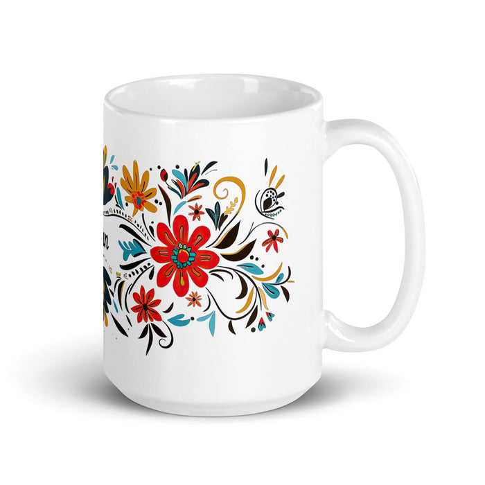 Adán Exclusive Name Art Piece Home Office Work Coffee Mug Mexican Spanish Pride Gift Cup One - Of - A - Kind Calligraphy White Glossy Mug | A4 - Mexicada