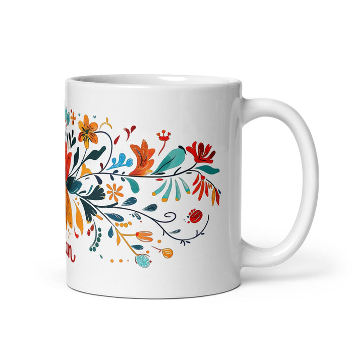 Adán Exclusive Name Art Piece Home Office Work Coffee Mug Mexican Spanish Pride Gift Cup One-Of-A-Kind Calligraphy White Glossy Mug | A8 Mexicada 11 oz