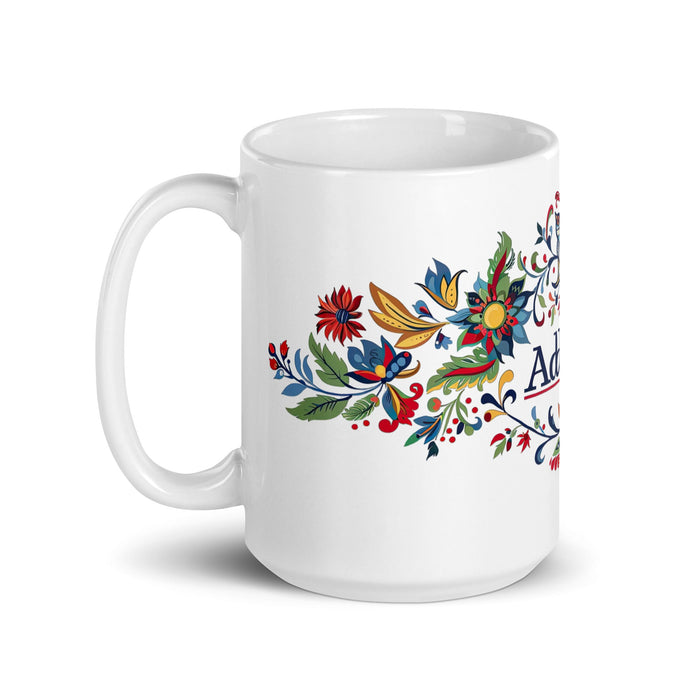 Addison Exclusive Name Art Piece Home Office Work Coffee Mug Mexican Spanish Pride Gift Cup One - Of - A - Kind Calligraphy White Glossy Mug | A11 - Mexicada