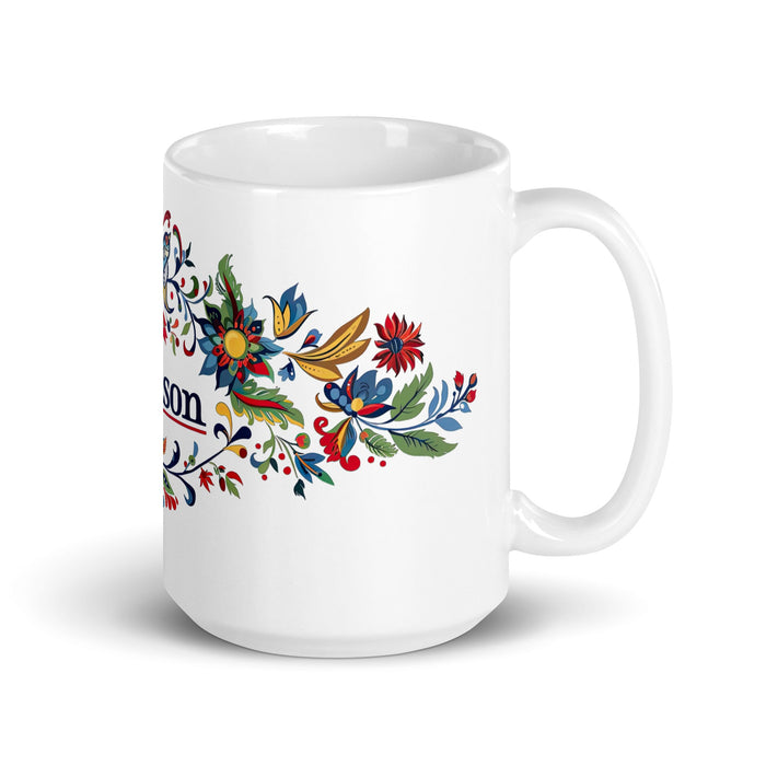 Addison Exclusive Name Art Piece Home Office Work Coffee Mug Mexican Spanish Pride Gift Cup One - Of - A - Kind Calligraphy White Glossy Mug | A11 - Mexicada