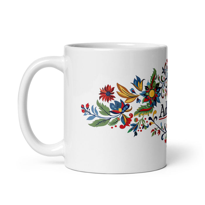 Addison Exclusive Name Art Piece Home Office Work Coffee Mug Mexican Spanish Pride Gift Cup One - Of - A - Kind Calligraphy White Glossy Mug | A11 - Mexicada